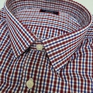 UNTUCKit Amberhill Men's XXL Long Sleeve Button Up Shirt Red White Blue‎ Gingham